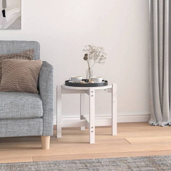 vidaXL Sohvap&ouml;yt&auml; valkoinen &Oslash; 52,5x45 cm t&auml;ysi m&auml;nty