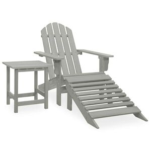 vidaXL Adirondack-puutarhatuoli rahi ja p&ouml;yt&auml; t&auml;ysi kuusi harmaa