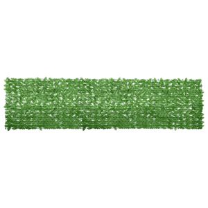 vidaXL Parvekkeen suoja vihreill&auml; lehdill&auml; 400x100 cm
