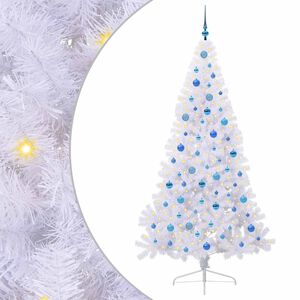 vidaXL Tekojoulukuusi 300 LED-valoilla Valkoinen 210 cm PVC ja ter&auml;s