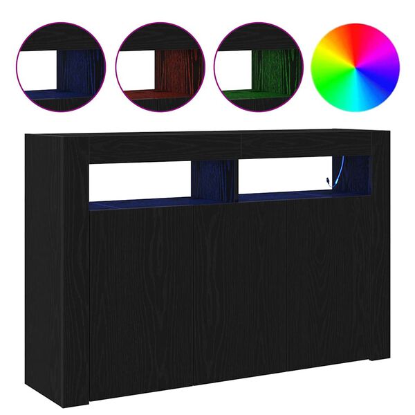 vidaXL Sivupöytä Musta tammi. 116 x 30 x 75 cm Tekninen puu