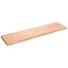 vidaXL Sein&auml;hylly vaaleanruskea 120x30x(2-4) cm k&auml;sitelty t&auml;ystammi