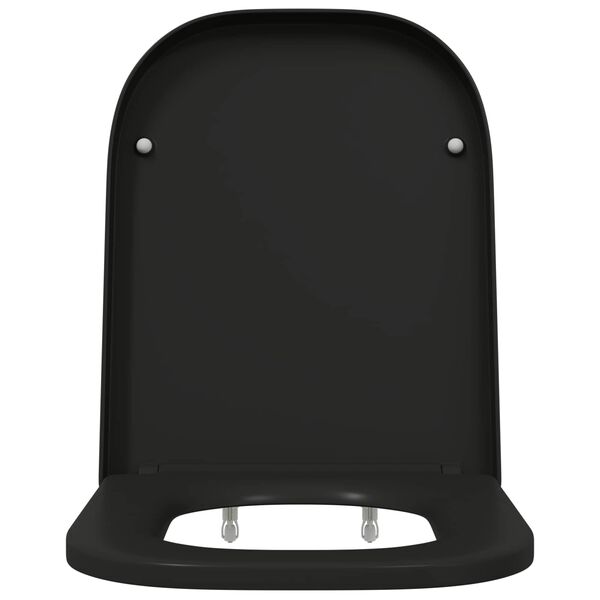 vidaXL WC-istuin Musta 47,5 x 35 x 3,6 cm Duroplast