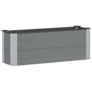 vidaXL Puutarhan Korotettu Kukkalaatikko Harmaa 100 x 30 36 cm
