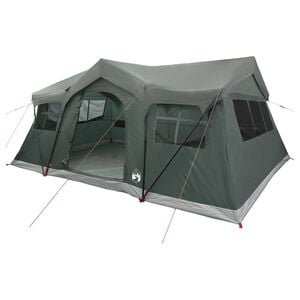 vidaXL Perhe Teltta Armivihre&auml; 487 x 340 x 216 cm Polyesteri ja ter&auml;s