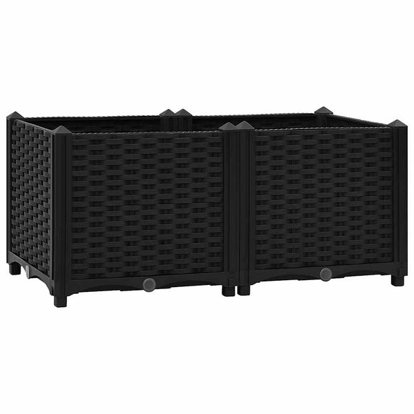 vidaXL Korotettu kukkalaatikko 80x40x38 cm polypropeeni