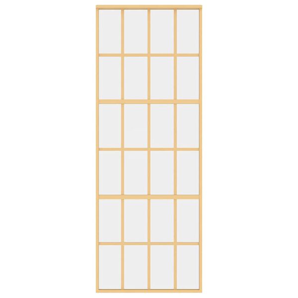 vidaXL Liukuovi kulta 76x205 cm kirkas ESG-lasi ja alumiini