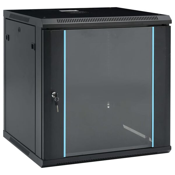 vidaXL 12U Seinäkiinnitettävä verkkolaitekaappi 19" IP20 600x600x640mm