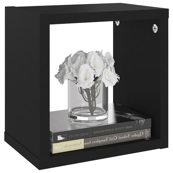 vidaXL Kuutiosein&auml;hyllyt 4 kpl musta 22x15x22 cm