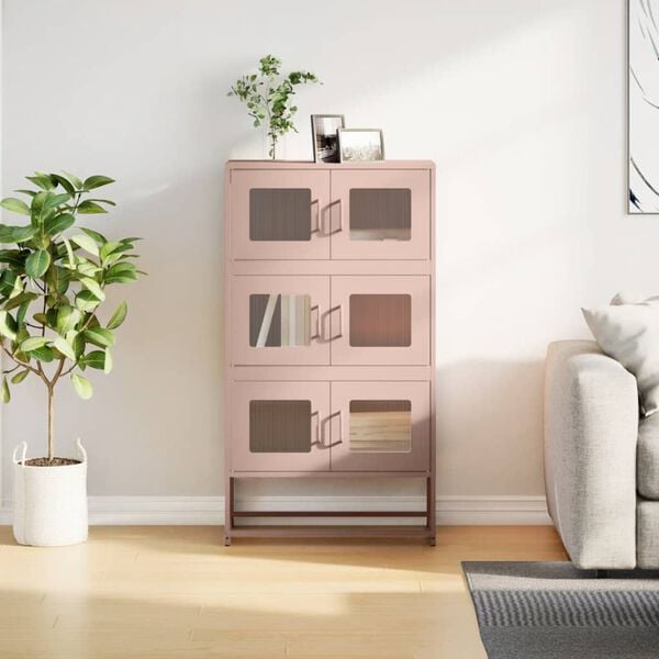 vidaXL Highboard Pinkki 68x39x123 cm Teräs