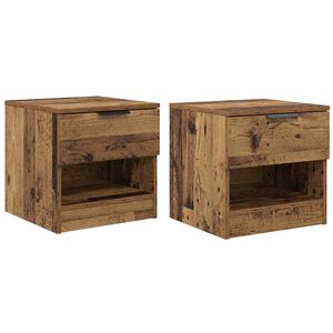 vidaXL S&auml;ngynkaappi 2 pcs Vanha puu 40 x 39 x 40cm Tekninen puu
