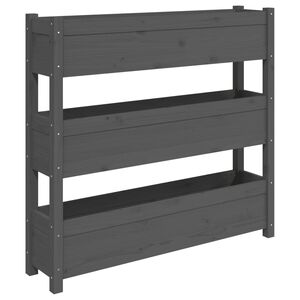 vidaXL Kukkalaatikko harmaa 112x25x104,5 cm t&auml;ysi m&auml;nty