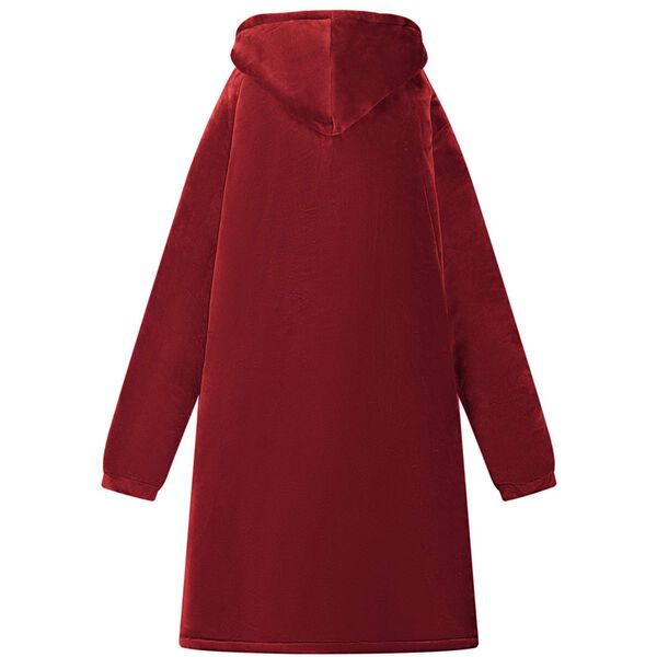 vidaXL Viltti-huppari Bordeaux punainen L Fleece ja flanelli