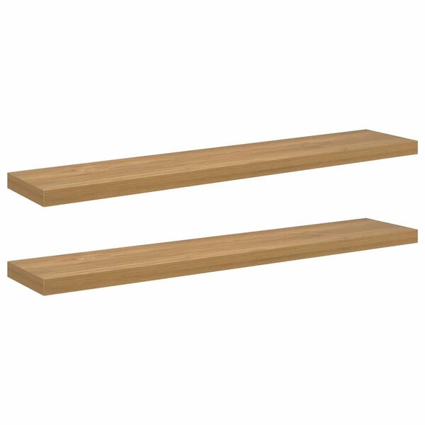vidaXL Sein&auml;hylly 2 pcs Ruskea 120 x 23,5 x 4 cm Tekninen puu