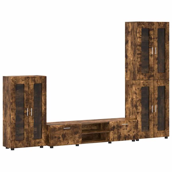 vidaXL TV-tasosetti laatikon kanssa hyllyll&auml; Savup&auml;hkin&auml; Tekninen puu