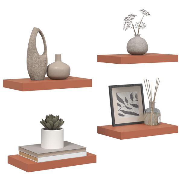 vidaXL Sein&auml;hylly 4 pcs Punainen 40 x 23,5 x 4 cm Tekninen puu