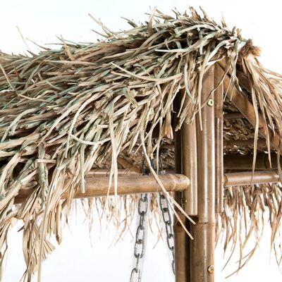 vidaXL 2-istuttava keinupenkki palmunoksilla bambu 202 cm