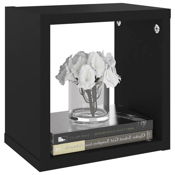 vidaXL Kuutiosein&auml;hyllyt 6 kpl musta 22x15x22 cm