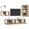 vidaXL TV-tasosetti laatikon kanssa 4 pcs Artisan tammi Tekninen puu
