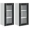 vidaXL Sein&auml;kaappi lasista PORTO 2 pcs Musta 40 x 31 x 80 cm