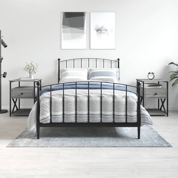 vidaXL Y&ouml;p&ouml;yd&auml;t 2 kpl harmaa Sonoma 40x42x55 cm tekninen puu