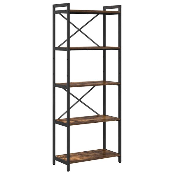 vidaXL Kirjahylly Savup&auml;hkin&auml; 60 x 30 x 155 cm Tekninen puu