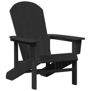vidaXL Adirondack-tuoli Musta 82 x 74 x 92 cm HDPE