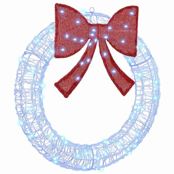 vidaXL Kranssi 60 LED-valoilla Sininen 76 x 8.5 x 76 cm Akryyli