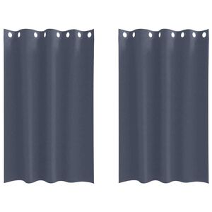 vidaXL Piment&auml;v&auml; verho renkailla 2 pcs Antrasiitti 175 x 140 cm