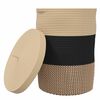 vidaXL S&auml;ilytyskori kannella musta ja beige &Oslash;37x50 cm puuvilla