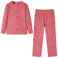 Lasten pitkähihainen pyjama vanha pinkki 92