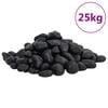 vidaXL Kiillotetut kivet 25 kg musta 2-5 cm