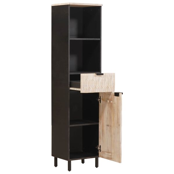 vidaXL Kylpyhuonekaappi hyllyll&auml; Musta ja Valkoinen 38 x 33 x 160 cm