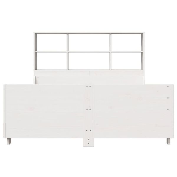 vidaXL S&auml;nky kirjahyllyll&auml; ei patjaa valkoinen 160x200 cm t&auml;ysi puu