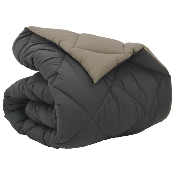 vidaXL Talvityyny Vaaleanharmaa ja antrasiitti 200 x 140 cm Mikrokuitu