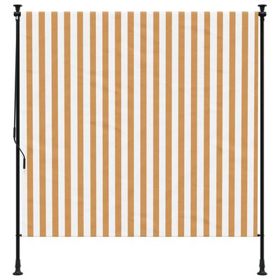 vidaXL Ulkorullaverho oranssivalkoinen 150x270 cm kangas ja teräs