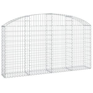 vidaXL Kaareva kivikori 200x30x100/120 cm galvanoitu rauta