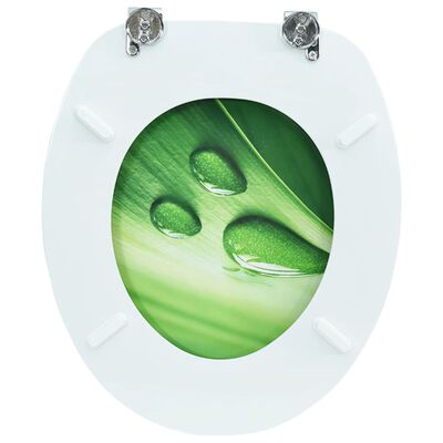 vidaXL WC-istuin kannella MDF vihreä vesipisarakuosi