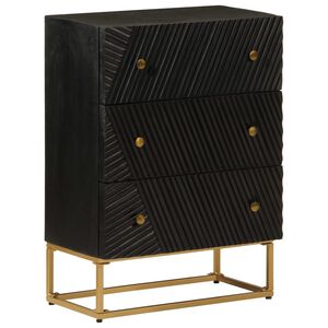 vidaXL Lipasto musta 55x30x76 cm t&auml;ysi mangopuu ja rauta