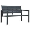 vidaXL Puutarhapenkki 120 cm HDPE harmaa puun n&auml;k&ouml;inen