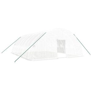 vidaXL Kasvihuone ter&auml;srungolla valkoinen 48 m&sup2; 8x6x2,85 m