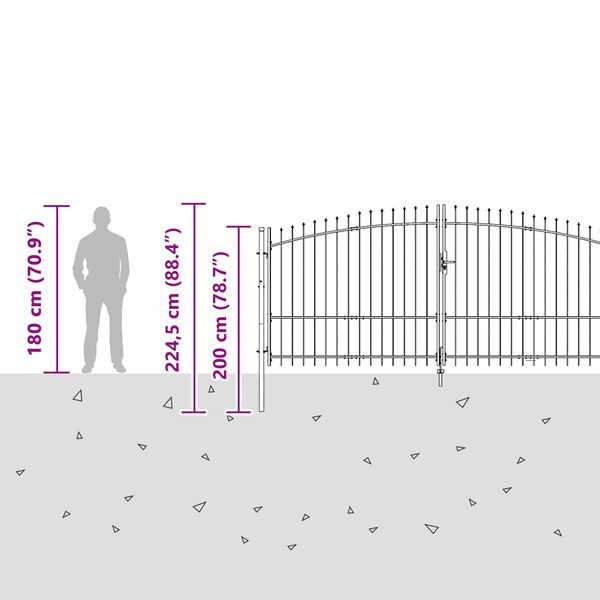 vidaXL Puutarhan portti Woerden ter&auml;s 1,5x4 m musta