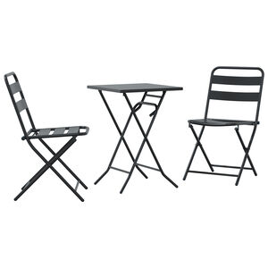 vidaXL Puutarhan Bistro Set 3 pcs Antrasiitti Ter&auml;s