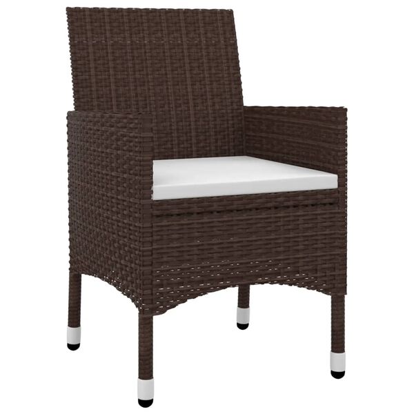 vidaXL 7-osainen Ulkoruokaryhm&auml; tyynyill&auml; polyrottinki ja lasi