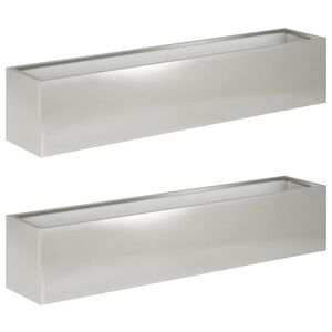 vidaXL Puutarha ruukku 2 kpl Hopea 80 x 20 x 20 cm Ruostumaton ter&auml;s