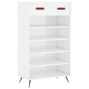 vidaXL Kenk&auml;kaappi korkeakiilto valkoinen 60x35x105 cm tekninen puu