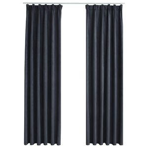 vidaXL Pimennysverhot koukuilla 2 kpl antrasiitti 140x175 cm