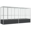 vidaXL Aviaario jatkeella hopea 418,5x107x212 cm ter&auml;s