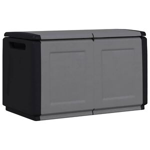 vidaXL Puutarhan s&auml;ilytyslaatikko 96x53x57 cm 230 l tummanharmaa/musta