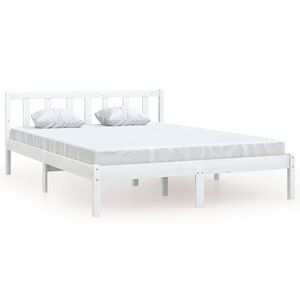vidaXL S&auml;ngynrunko valkoinen t&auml;ysi m&auml;nty 120x190 cm Small Double